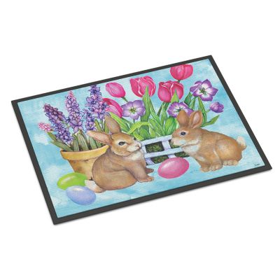 Caroline's Treasures Easter, New Beginnings Easter Rabbit Indoor or Outdoor Mat 24x36, 36 x 24, Farm Animals Image 1