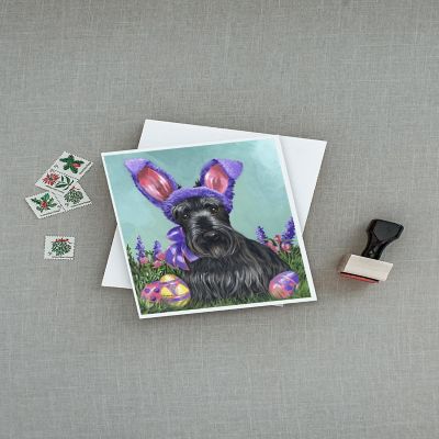Caroline's Treasures Easter, Scottie Easter Bunny Greeting Cards and Envelopes Pack of 8, 7 x 5, Dogs Image 2