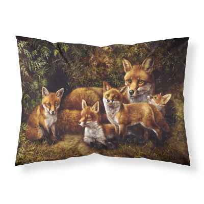 Caroline's Treasures Fox Family Foxes by Daphne Baxter Fabric Standard Pillowcase, 30 x 20.5, Farm Animals Image 1