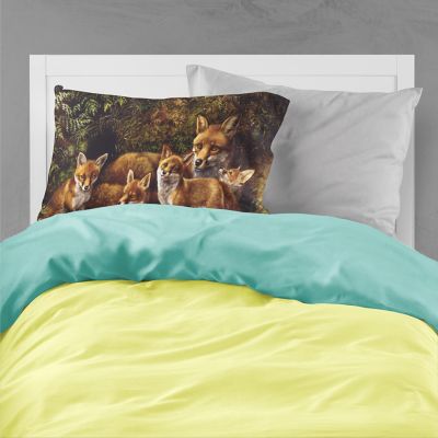 Caroline's Treasures Fox Family Foxes by Daphne Baxter Fabric Standard Pillowcase, 30 x 20.5, Farm Animals Image 1