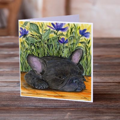 Caroline's Treasures French Bulldog Greeting Cards and Envelopes Pack of 8, 7 x 5, Dogs Image 1