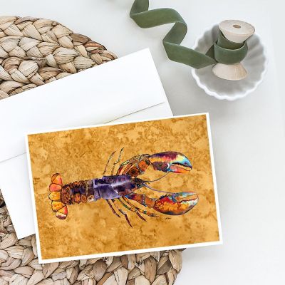 Caroline's Treasures Fresh Lobster Greeting Cards and Envelopes Pack of 8, 7 x 5, Fish Image 1