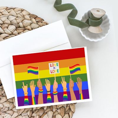 Caroline's Treasures Gay Pride Parade Greeting Cards and Envelopes Pack of 8, 7 x 5, Pride Image 1