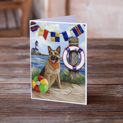 Caroline's Treasures German Shepherd Life Saver Greeting Cards and Envelopes Pack of 8, 7 x 5, Dogs Image 1