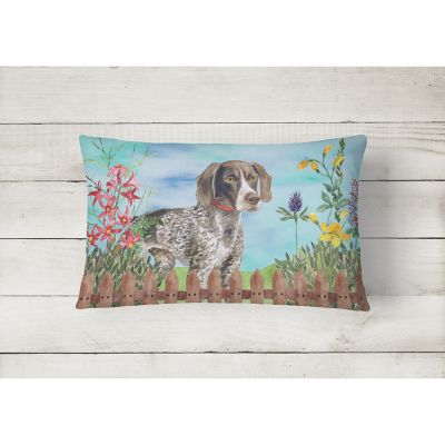 Caroline's Treasures German Shorthaired Pointer Spring Canvas Fabric Decorative Pillow, 12 x 16, Dogs Image 1
