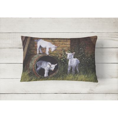 Caroline's Treasures Goats by Daphne Baxter Canvas Fabric Decorative Pillow, 12 x 16, Farm Animals Image 1