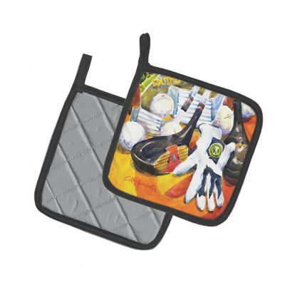 Caroline's Treasures Golf Clubs, Ball and Glove Pair of Pot Holders, 7.5 x 7.5, Sports Image 1