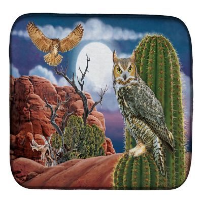 Caroline's Treasures Great Horned Owl In The Desert Dish Drying Mat, 14 x 21, Birds Image 1