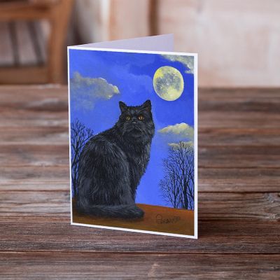 Caroline's Treasures Halloween, Black Cat Hocus Pocus Halloween Greeting Cards and Envelopes Pack of 8, 7 x 5, Cats Image 1