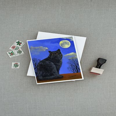Caroline's Treasures Halloween, Black Cat Hocus Pocus Halloween Greeting Cards and Envelopes Pack of 8, 7 x 5, Cats Image 2