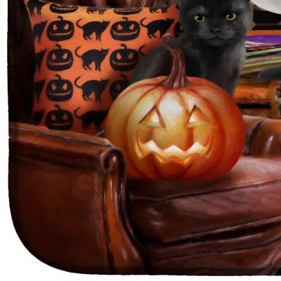 Caroline's Treasures Halloween, Halloween Black Cats Our Favorite Time Dish Drying Mat, 14 x 21, Cats Image 3