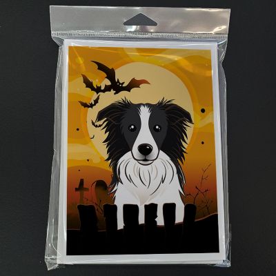 Caroline's Treasures Halloween, Halloween Border Collie Greeting Cards and Envelopes Pack of 8, 7 x 5, Dogs Image 2