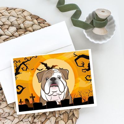 Caroline's Treasures Halloween, Halloween English Bulldog  Greeting Cards and Envelopes Pack of 8, 7 x 5, Dogs Image 1