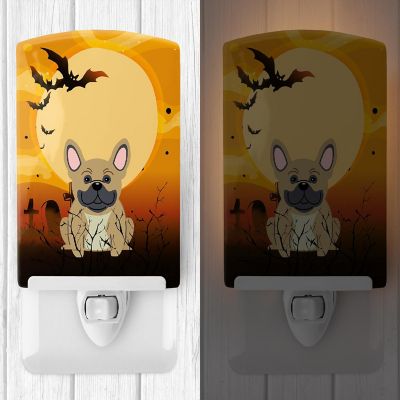 Caroline's Treasures Halloween, Halloween French Bulldog Cream Ceramic Night Light, 4 x 6, Dogs Image 1