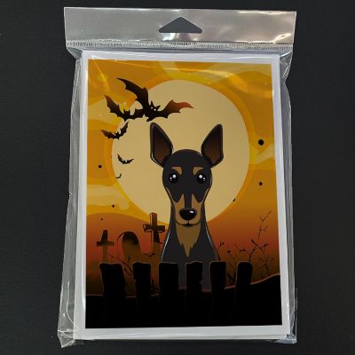 Caroline's Treasures Halloween, Halloween Min Pin Greeting Cards and Envelopes Pack of 8, 7 x 5, Dogs Image 2