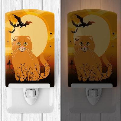 Caroline's Treasures Halloween, Halloween Scottish Fold Cat Ceramic Night Light, 4 x 6, Cats Image 1