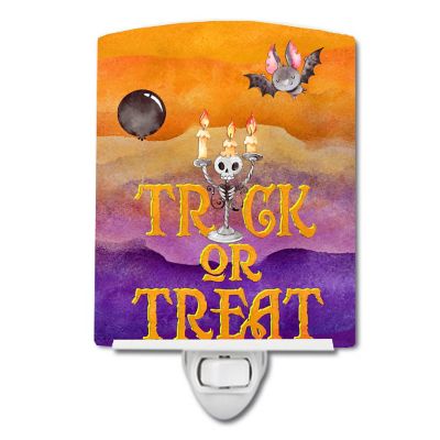Caroline's Treasures Halloween, Halloween Trick or Treat Ceramic Night Light, 4 x 6, Seasonal Image 1
