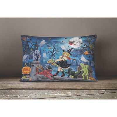 Caroline's Treasures Halloween, Littlest Witch's Halloween Party Canvas Fabric Decorative Pillow, 12 x 16, Seasonal Image 3