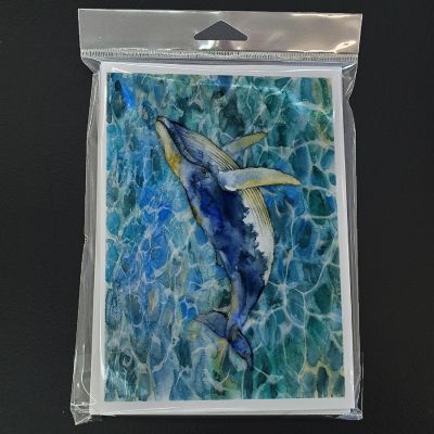 Caroline's Treasures Humpback Whale Greeting Cards and Envelopes Pack of 8, 7 x 5, Fish Image 2