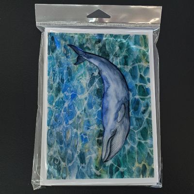 Caroline's Treasures Humpback Whale Greeting Cards and Envelopes Pack of 8, 7 x 5, Fish Image 2