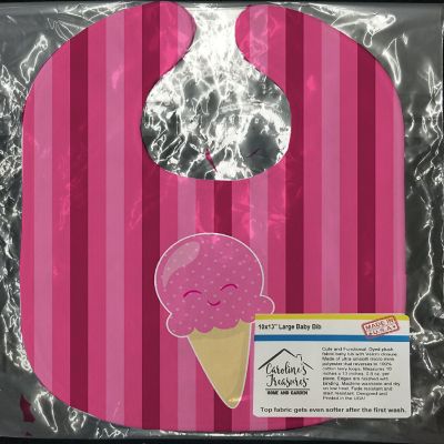 Caroline's Treasures Ice Cream Cone Pink Baby Bib, 10 x 13, Image 1