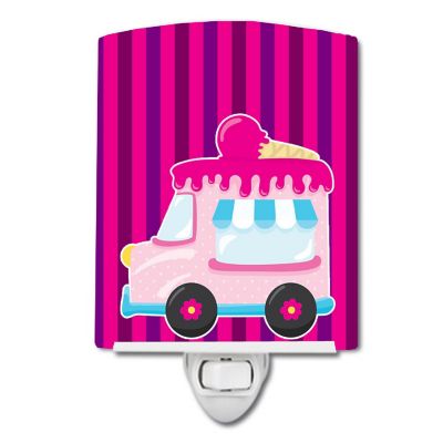 Caroline's Treasures Ice Cream Truck Pink Ceramic Night Light, 4 x 6, Image 1