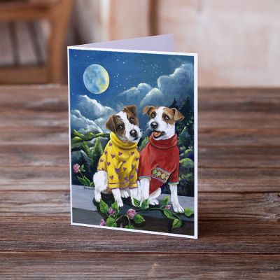 Caroline's Treasures Jack Russell Terrier Moon Phase Greeting Cards and Envelopes Pack of 8, 7 x 5, Dogs Image 1