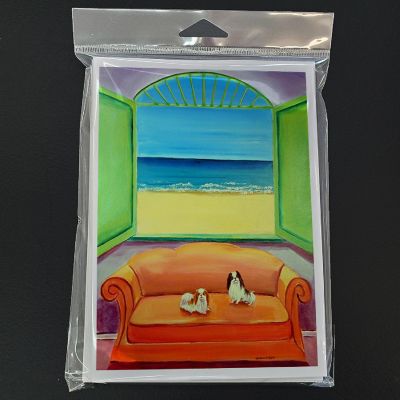 Caroline's Treasures Japanese Chin Couch Sitting  Greeting Cards and Envelopes Pack of 8, 7 x 5, Dogs Image 2