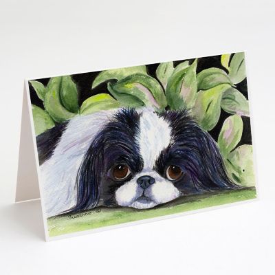 Caroline's Treasures Japanese Chin Greeting Cards and Envelopes Pack of 8, 7 x 5, Dogs Image 1
