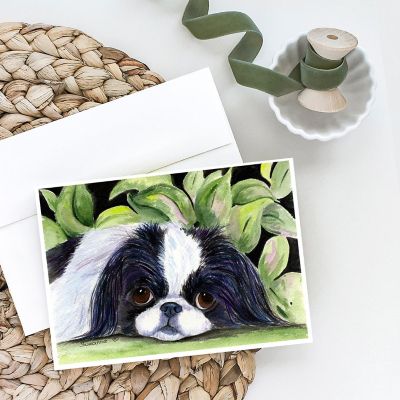 Caroline's Treasures Japanese Chin Greeting Cards and Envelopes Pack of 8, 7 x 5, Dogs Image 1