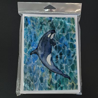 Caroline's Treasures Killer Whale Orca #2 Greeting Cards and Envelopes Pack of 8, 7 x 5, Fish Image 2
