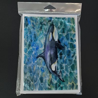 Caroline's Treasures Killer Whale Orca Greeting Cards and Envelopes Pack of 8, 7 x 5, Fish Image 2