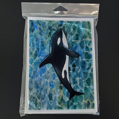 Caroline's Treasures Killer Whale Orca Greeting Cards and Envelopes Pack of 8, 7 x 5, Fish Image 2