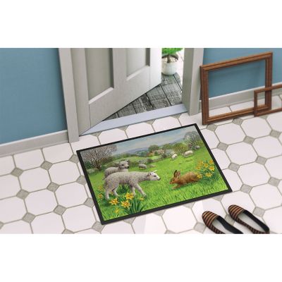Caroline's Treasures Lambs, Sheep and Rabbit Hare Indoor or Outdoor Mat 24x36, 36 x 24, Farm Animals Image 3