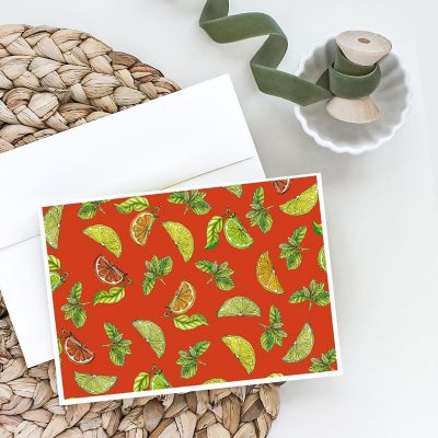 Caroline's Treasures Lemons, Limes and Oranges Greeting Cards and Envelopes Pack of 8, 7 x 5, Image 1