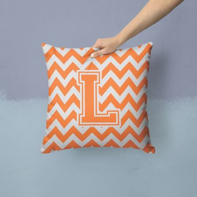 Caroline's Treasures Letter L Chevron Orange and White Fabric ...