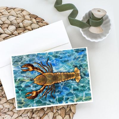 Caroline's Treasures Lobster Greeting Cards and Envelopes Pack of 8, 7 x 5, Fish Image 1