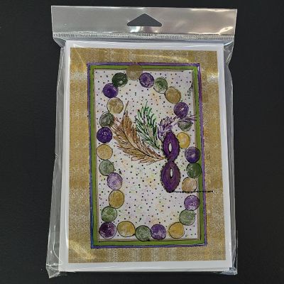Caroline's Treasures Mardi Gras, Mardi Gras Beads Greeting Cards and Envelopes Pack of 8, 7 x 5, New Orleans Image 2