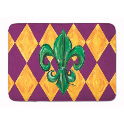 Caroline's Treasures, Mardi Gras, Mardi Gras Fleur de lis Machine Washable Memory Foam Mat, 27 x 19, New Orleans Image 1