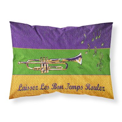 Caroline's Treasures Mardi Gras, Mardi Gras Jazz Trumpet Fabric Standard Pillowcase, 30 x 20.5, New Orleans Image 1