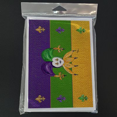 Caroline's Treasures Mardi Gras, Mardi Gras Jester Greeting Cards and Envelopes Pack of 8, 7 x 5, New Orleans Image 2