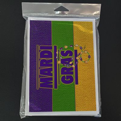 Caroline's Treasures Mardi Gras, Mardi Gras with Beads Greeting Cards and Envelopes Pack of 8, 7 x 5, New Orleans Image 2