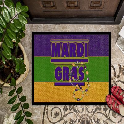 Caroline's Treasures Mardi Gras, Mardi Gras with Beads Indoor or Outdoor Mat 24x36, 36 x 24, New Orleans Image 2
