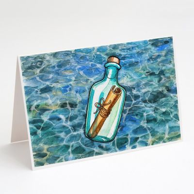 Caroline's Treasures Message in a Bottle Greeting Cards and Envelopes Pack of 8, 7 x 5, Image 1