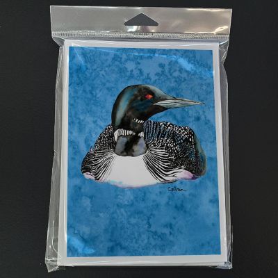 Caroline's Treasures Momma and Baby Loon Greeting Cards and Envelopes Pack of 8, 7 x 5, Birds Image 2