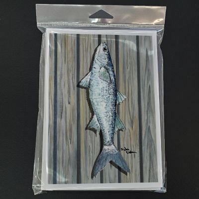 Caroline's Treasures Mullet Fish on Pier Greeting Cards and Envelopes Pack of 8, 7 x 5, Fish Image 2