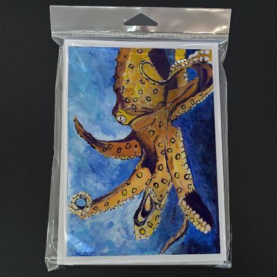 Caroline's Treasures Octopus Greeting Cards and Envelopes Pack of 8, 7 x 5, Fish Image 2