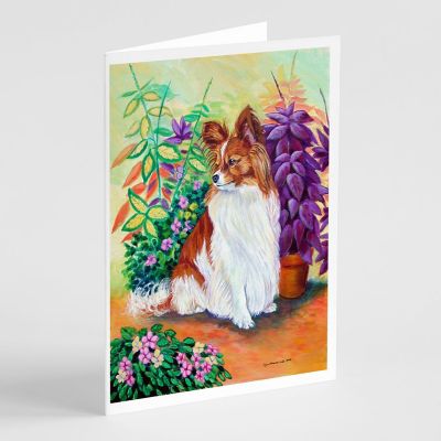 Caroline's Treasures Papillon  Greeting Cards and Envelopes Pack of 8, 7 x 5, Dogs Image 1