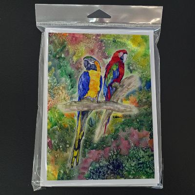 Caroline's Treasures Parrot  Parrot Head Greeting Cards and Envelopes Pack of 8, 7 x 5, Birds Image 2