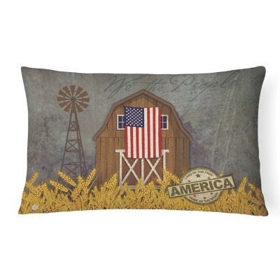 Caroline's Treasures Patriotic Barn Land of America Canvas Fabric Decorative Pillow, 12 x 16, Image 1